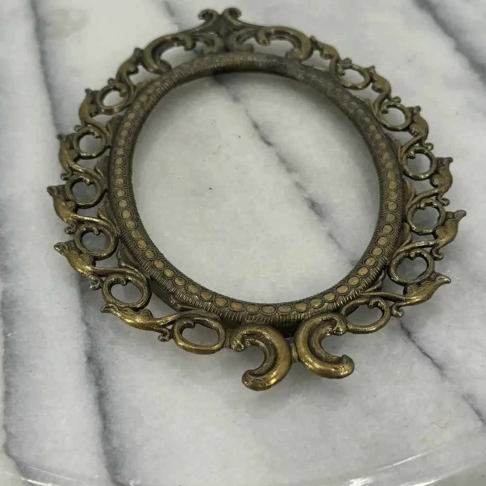 Victorian Gothic Brass made in italy wallhanging picture frame